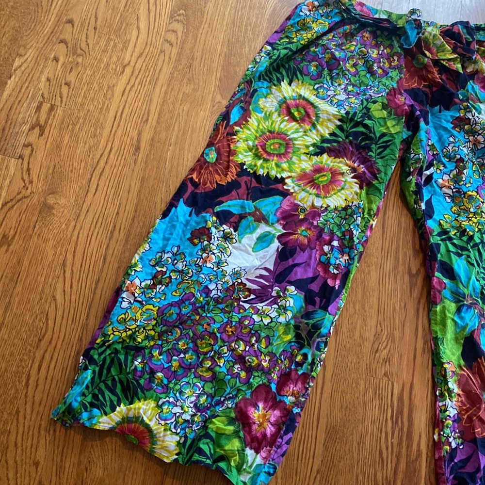 Energie Green and Blue Wide Leg Pants - Picture 2 of 4